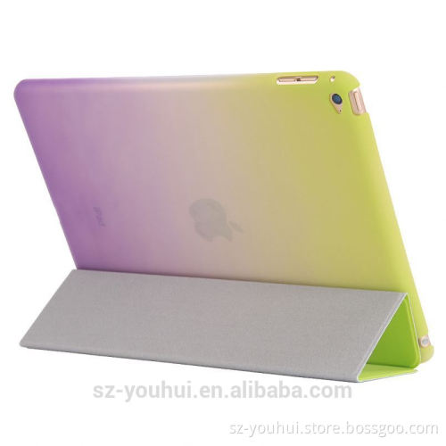 OEM/ODM Manufacturer Rainbow Color Folding Table Carry Stand Leather Case For Ipad Air